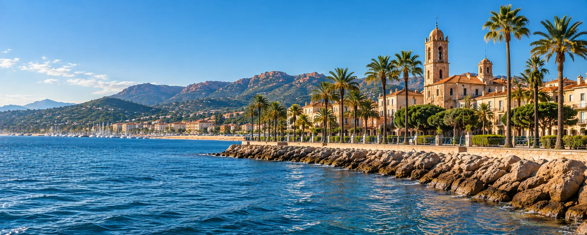 Vue panoramique de Fréjus sur la Côte d'Azur